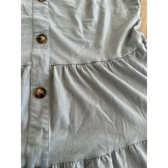 Halife Womens Gray Button Front Casual Swing Pleated Summer Sun Dress Size XL - Picture 6 of 10